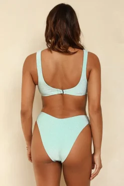 Bleached Aqua Bralette Cheeky Set