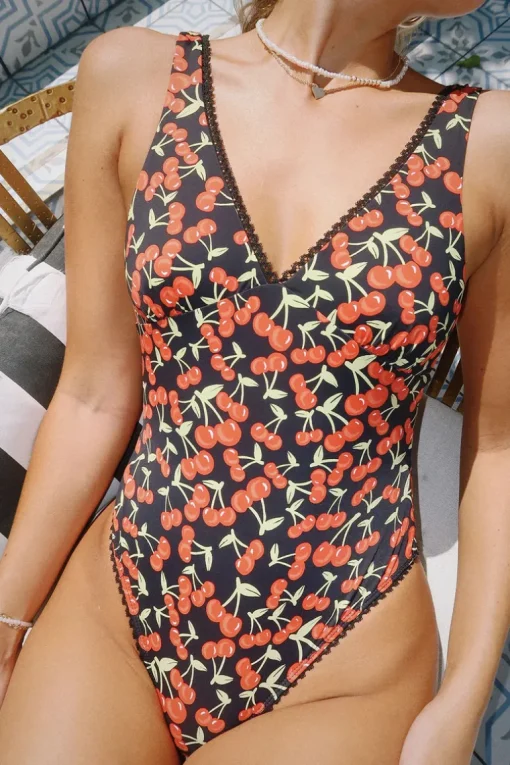 Hefner V-Neck Ruffle One Piece