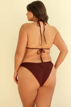Mocha Crinkle Triangle Cheeky Set