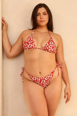 Palm Tie Back Triangle Bikini Top