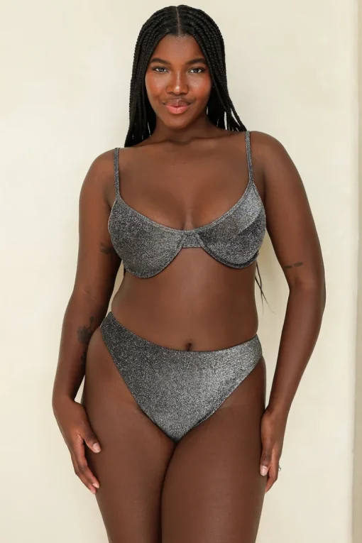 Sparkle Black Underwire Cheeky Set